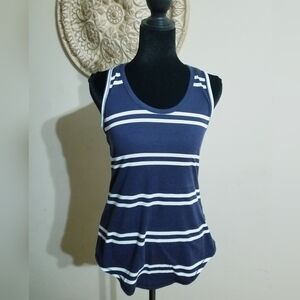 LuLaRoe Navy and White Striped Tank